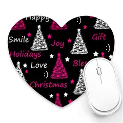 New Year Pattern - Magenta Heart Mousepads by Valentinaart