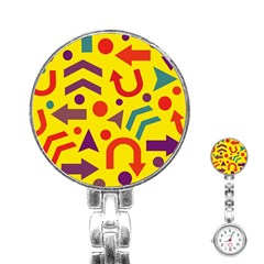 Yellow Direction Stainless Steel Nurses Watch by Valentinaart