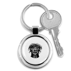 Fantasy Monster Head Drawing Key Chains (round)  by dflcprints