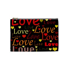 Love Pattern 3 Cosmetic Bag (medium)  by Valentinaart