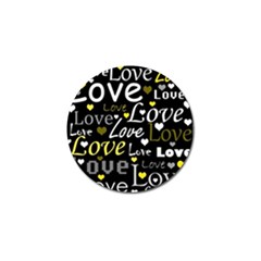 Yellow Love Pattern Golf Ball Marker (10 Pack) by Valentinaart