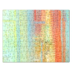 Unique Abstract In Green, Blue, Orange, Gold Rectangular Jigsaw Puzzl by digitaldivadesigns