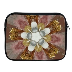 Elegant Antique Pink Kaleidoscope Flower Gold Chic Stylish Classic Design Apple Ipad 2/3/4 Zipper Cases by yoursparklingshop