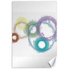 Rainbow Color Circles, Paintbrush Aquarel Canvas 24  X 36  by picsaspassion