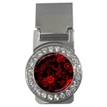 Small Red Roses Money Clips (CZ)  Front