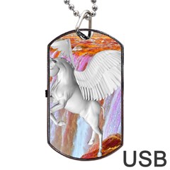 Pegasus Dog Tag Usb Flash (one Side) by icarusismartdesigns