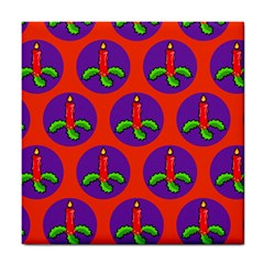 Christmas Candles Seamless Pattern Tile Coasters by Amaryn4rt