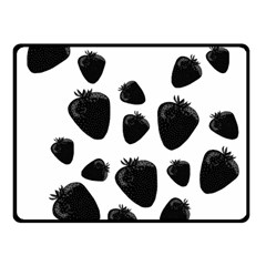 Black Strowberries Fleece Blanket (small) by Valentinaart