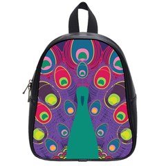 Peacock Bird Animal Feathers School Bags (small)  by Amaryn4rt