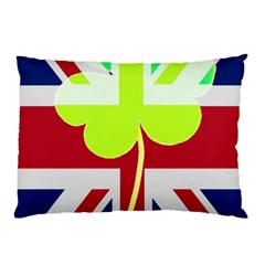 Irish British Shamrock United Kingdom Ireland Funny St  Patrick Flag Pillow Case (two Sides) by yoursparklingshop