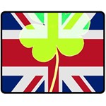 Irish British Shamrock United Kingdom Ireland Funny St. Patrick Flag Double Sided Fleece Blanket (Medium)  58.8 x47.4  Blanket Front