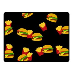 Hamburgers And French Fries Pattern Fleece Blanket (small) by Valentinaart