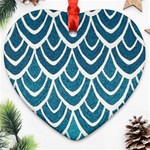 Blue fish scale Ornament (Heart) Front