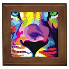 Colorful Lion Framed Tiles by Brittlevirginclothing