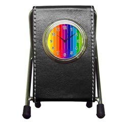 Faded Rainbow  Pen Holder Desk Clocks by Brittlevirginclothing