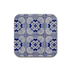 Ceramic Portugal Tiles Wall Rubber Coaster (square)  by Amaryn4rt