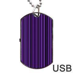 Purple Dog Tag Usb Flash (one Side) by Valentinaart