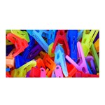 Clothespins Colorful Laundry Jam Pattern Satin Wrap Front