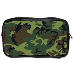 Camouflage Green Brown Black Toiletries Bags by Nexatart