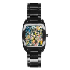 Art Graffiti Abstract Lines Stainless Steel Barrel Watch by Nexatart