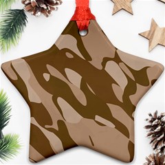 Background For Scrapbooking Or Other Beige And Brown Camouflage Patterns Ornament (star) by Nexatart