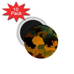 Background For Scrapbooking Or Other Camouflage Patterns Orange And Green 1 75  Magnets (10 Pack)  by Nexatart