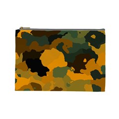 Background For Scrapbooking Or Other Camouflage Patterns Orange And Green Cosmetic Bag (large)  by Nexatart