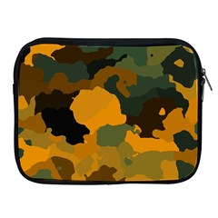 Background For Scrapbooking Or Other Camouflage Patterns Orange And Green Apple Ipad 2/3/4 Zipper Cases by Nexatart