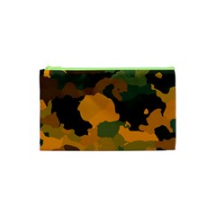 Background For Scrapbooking Or Other Camouflage Patterns Orange And Green Cosmetic Bag (xs) by Nexatart