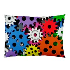 Colorful Toothed Wheels Pillow Case (two Sides) by Nexatart