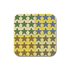 Pattern With A Stars Rubber Square Coaster (4 Pack)  by Nexatart