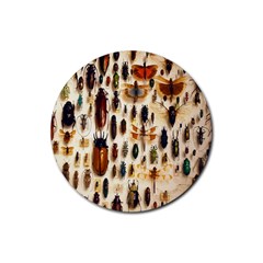 Insect Collection Rubber Coaster (round)  by Nexatart