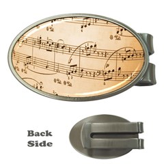 Music Notes Background Money Clips (oval)  by Nexatart