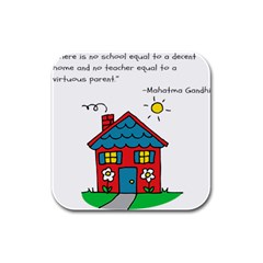 No School Greater    Rubber Square Coaster (4 Pack)  by athenastemple