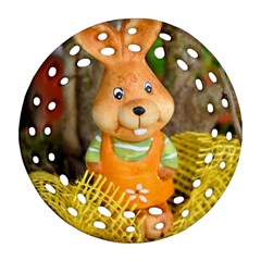 Easter Hare Easter Bunny Ornament (round Filigree) by Nexatart