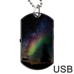 Starry Sky Galaxy Star Milky Way Dog Tag Usb Flash (one Side) by Nexatart