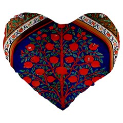 Tree Of Life Large 19  Premium Flano Heart Shape Cushions by Nexatart