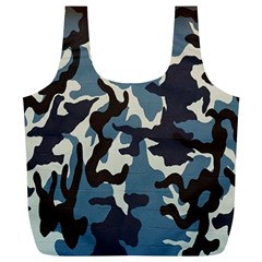 Blue Water Camouflage Full Print Recycle Bags (l)  by Nexatart