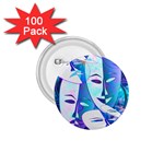 Abstract Mask Artwork Digital Art 1.75  Buttons (100 pack)  Front