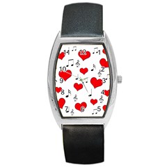 Love Song Pattern Barrel Style Metal Watch by Valentinaart