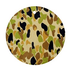 Army Camouflage Pattern Round Ornament (two Sides) by Nexatart