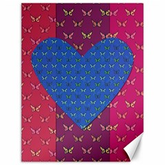 Butterfly Heart Pattern Canvas 12  X 16   by Nexatart