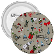 Christmas Xmas Pattern 3  Buttons by Nexatart