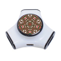 Christmas Kaleidoscope 3-port Usb Hub by Nexatart