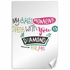 My Every Moment Spent With You Is Diamond To Me / Diamonds Hearts Lips Pattern (white) Canvas 20  X 30   by FashionFling