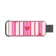 Fabric Magenta Texture Textile Love Hearth Portable Usb Flash (two Sides) by Nexatart