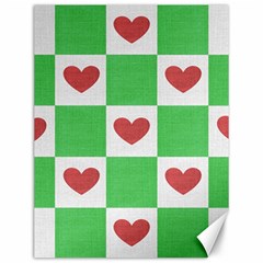 Fabric Texture Hearts Checkerboard Canvas 12  X 16   by Nexatart