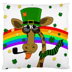 Irish Giraffe Standard Flano Cushion Case (one Side) by Valentinaart