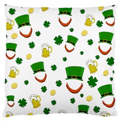 St  Patrick s Day Pattern Large Flano Cushion Case (two Sides) by Valentinaart