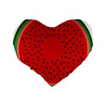 Watermelon Standard 16  Premium Flano Heart Shape Cushions Back